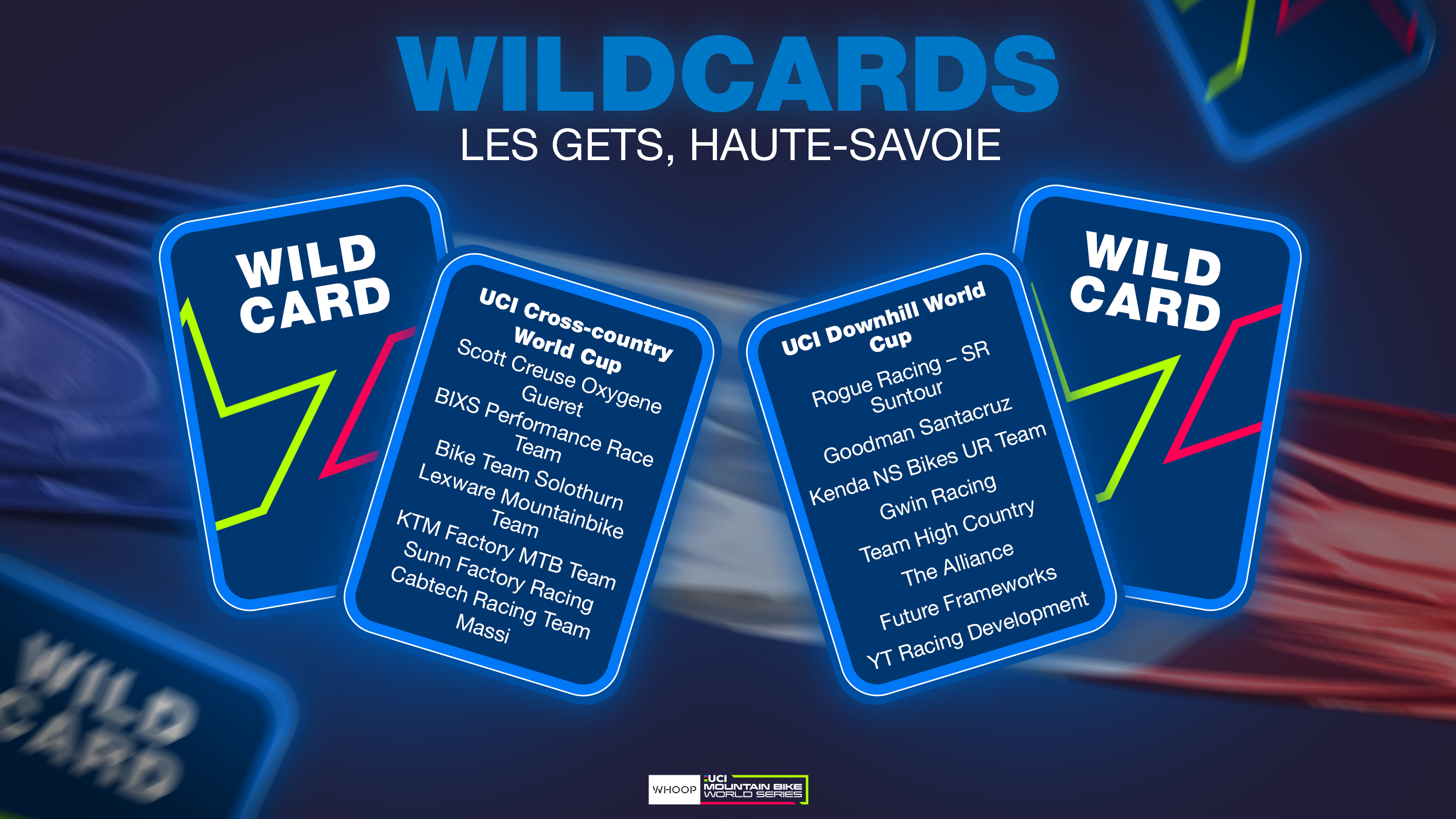 Wildcard Teams Unveiled for WHOOP UCI Mountain Bike World Series Cross-country and Downhill Rounds in Les Gets, Haute-Savoie